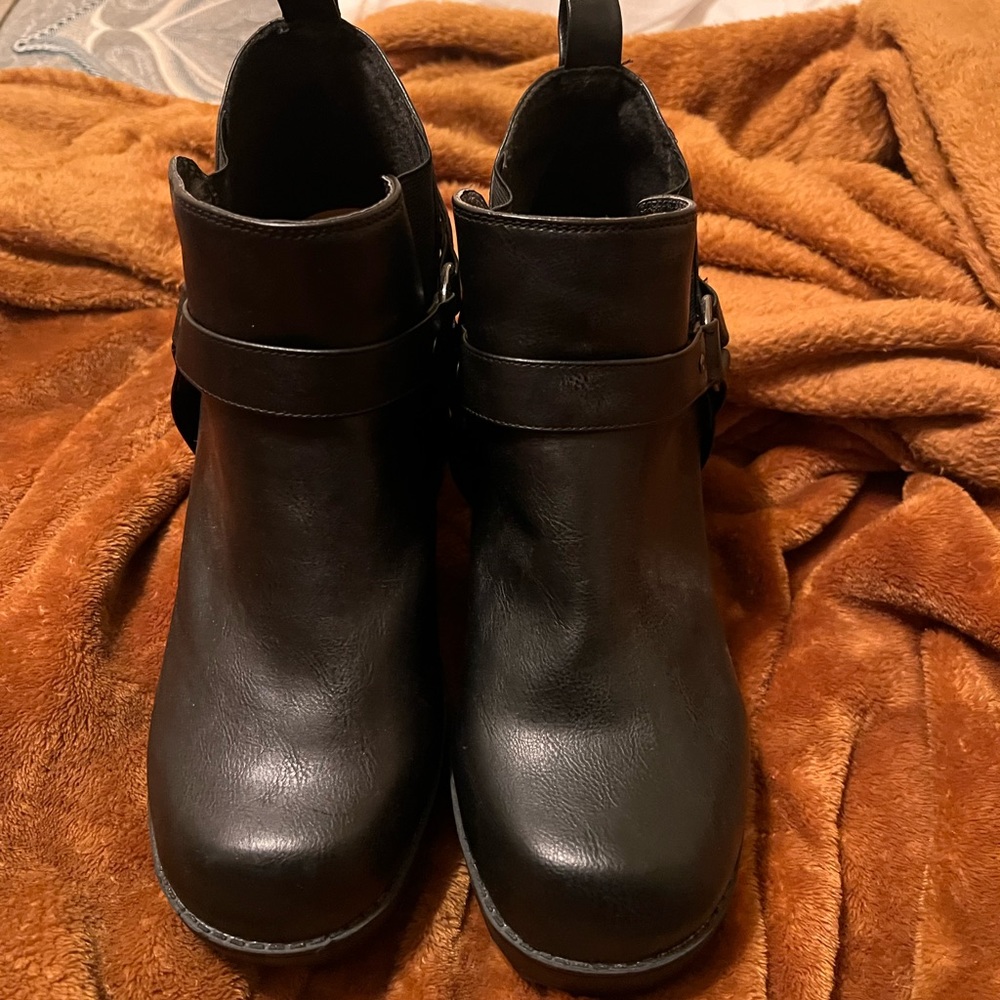 TORRID Black Chunky Heeled Bootie